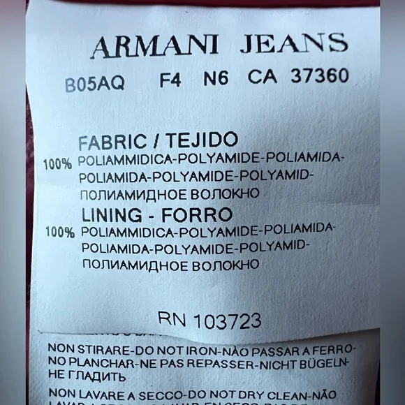 Armani Jeans Red Quilted Jacket - Picture 7 of 7